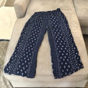 Blue patterned lounge pants
